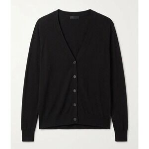 ATM Anthony Thomas Melillo Women S Cotton Blend Black Cardigan Workwear Sweater